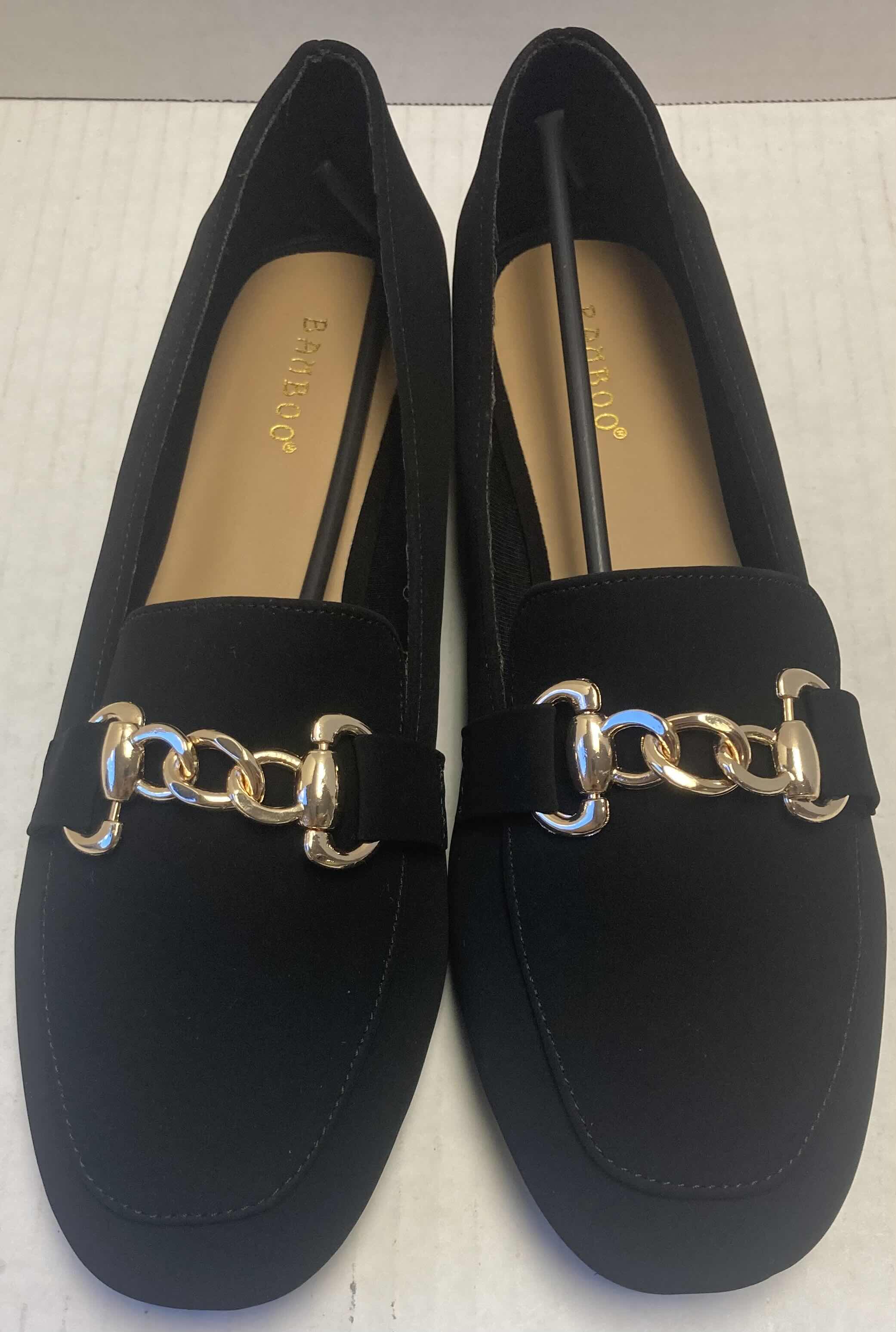 Photo 1 of BAMBOO BLACK FAUX SUEDE LOAFERS WOMEN’S SIZE 10