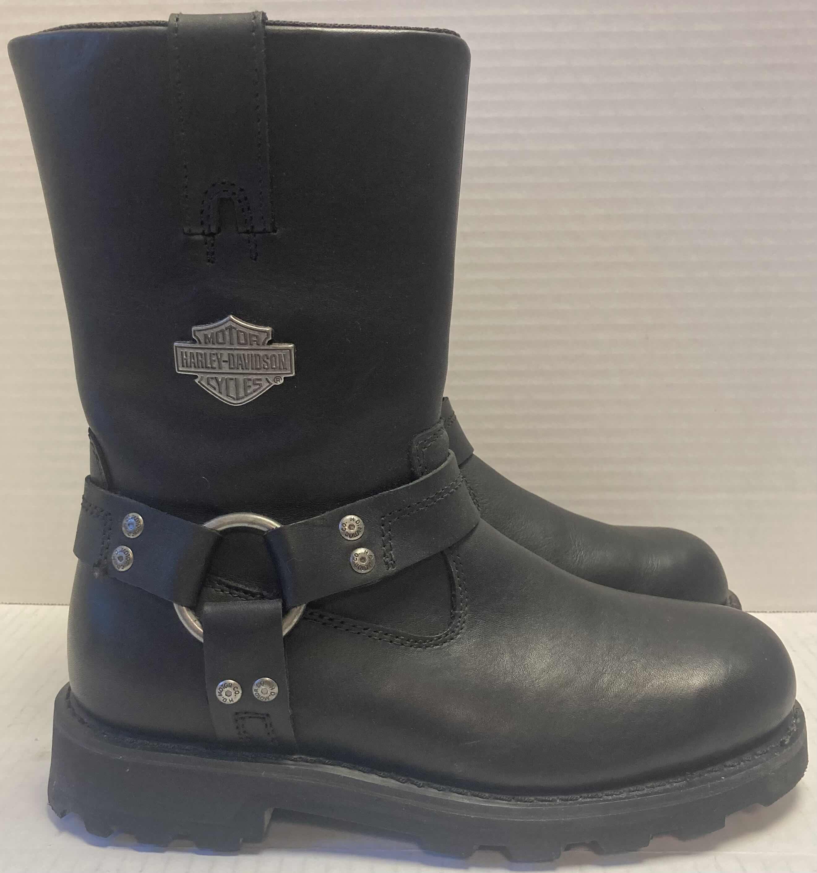 Photo 1 of HARLEY DAVIDSON BLACK LEATHER MOTORCYCLE BOOTS MEN’S SIZE 9M