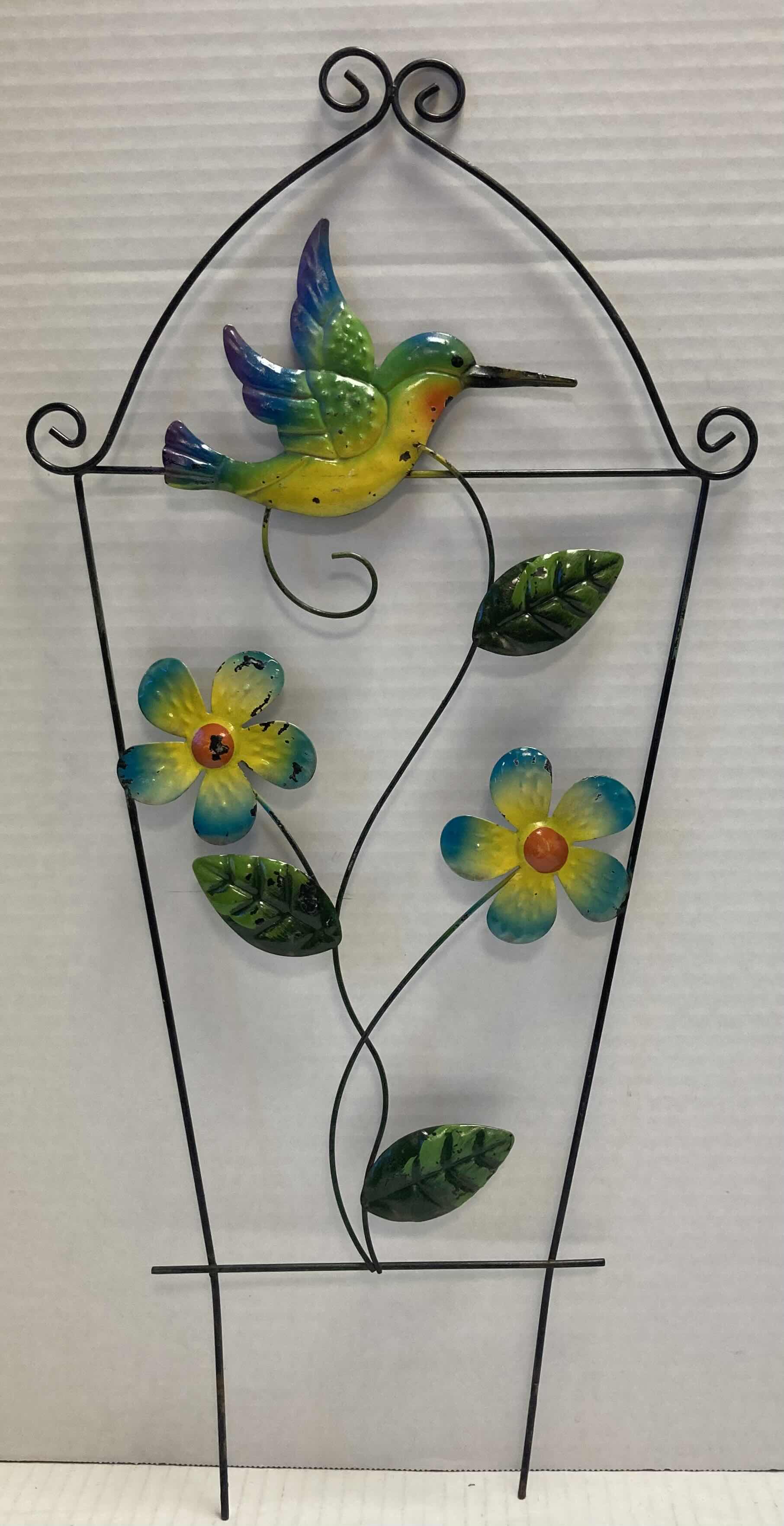 Photo 1 of BUTTERFLY, HUMMINGBIRD & CACTUS FLORAL GARDEN STAKES H22”