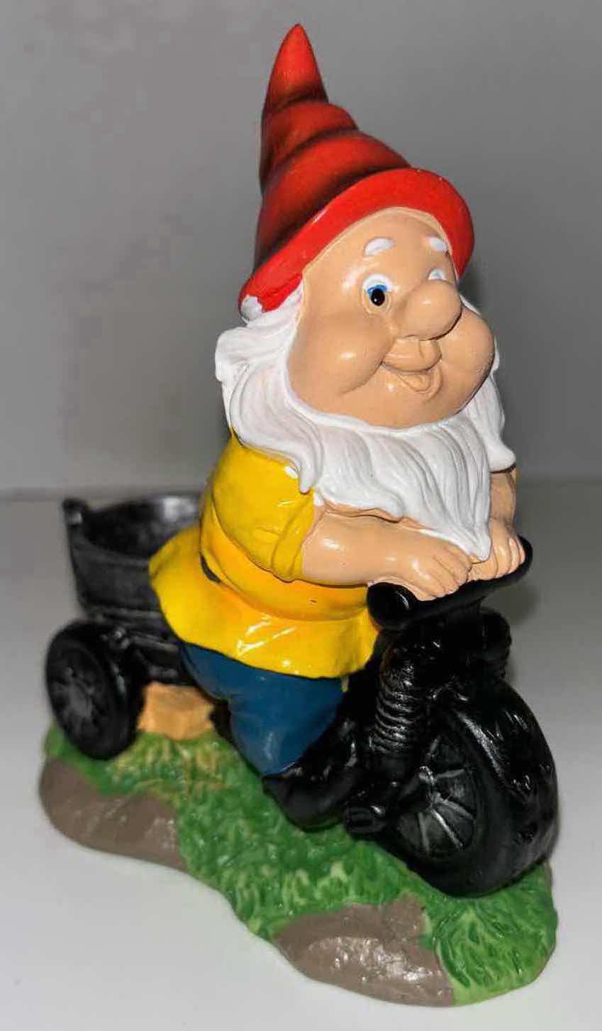 Photo 1 of OUTDOOR POLY-RESIN MINIATURE GARDEN GNOME FIGURES (3)