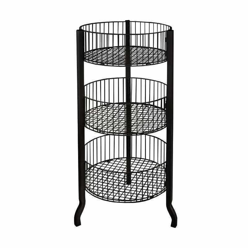 View 1 of NEW BLACK 3-TIER LARGE WIRE H45” STORING BIN (IN BOX, UNASSEMBLED)