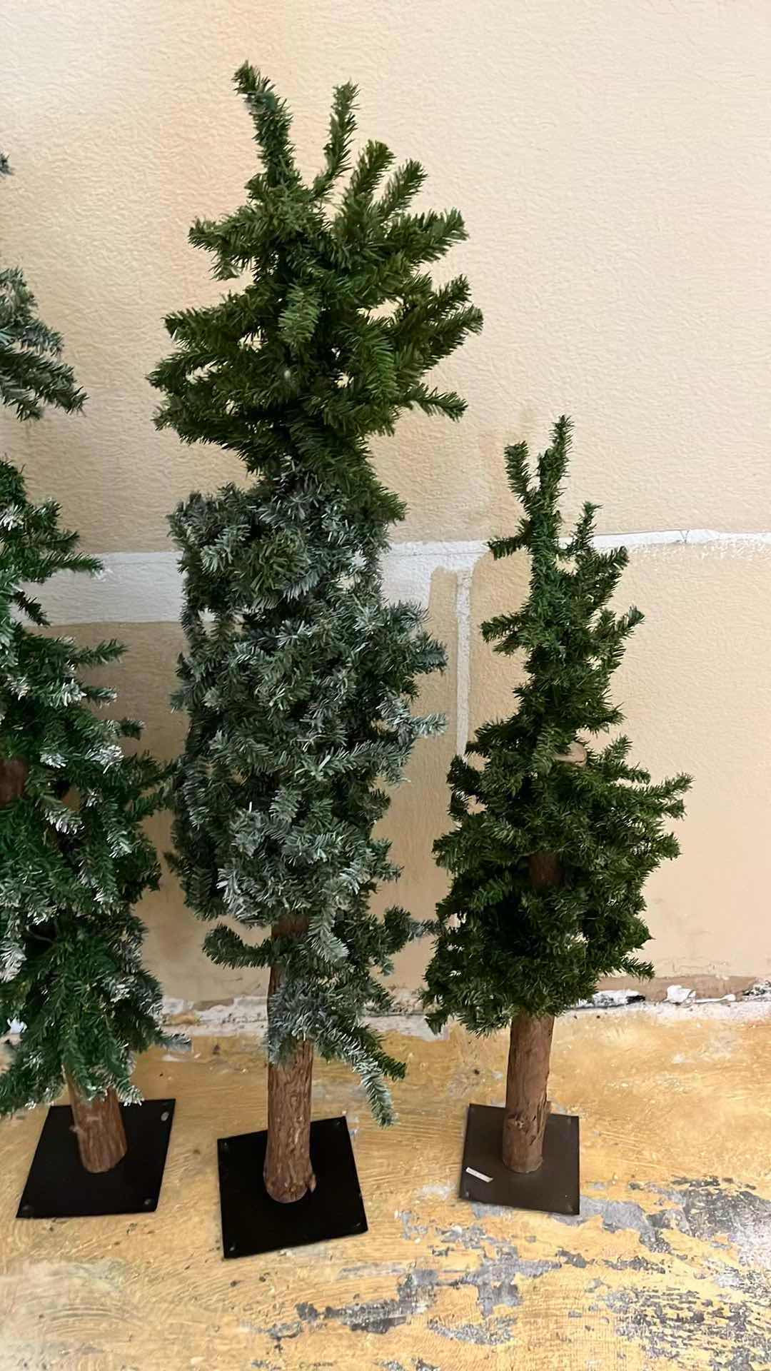 Photo 1 of CHRISTMAS REALISTIC PINE TREES W METAL STANDS (4) H38”-H48”