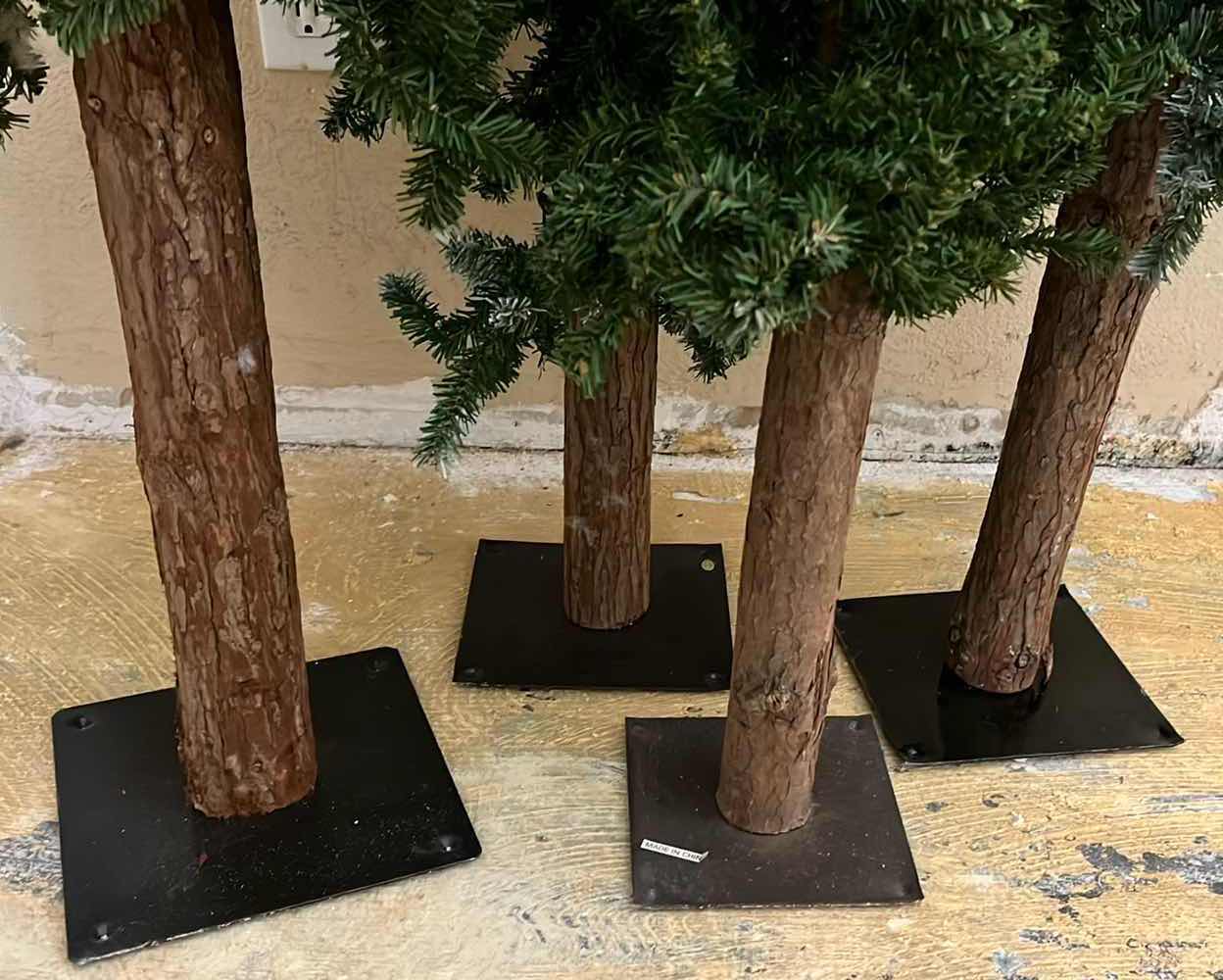 Photo 1 of CHRISTMAS REALISTIC PINE TREES W METAL STANDS (4) H38”-H48”