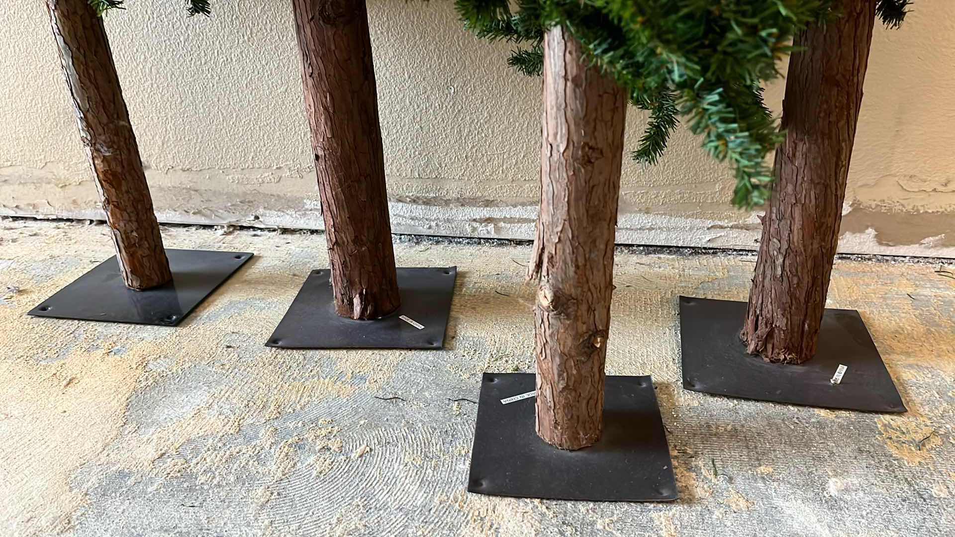 Photo 1 of CHRISTMAS REALISTIC PINE TREES W METAL STANDS (4) H38”-H48”