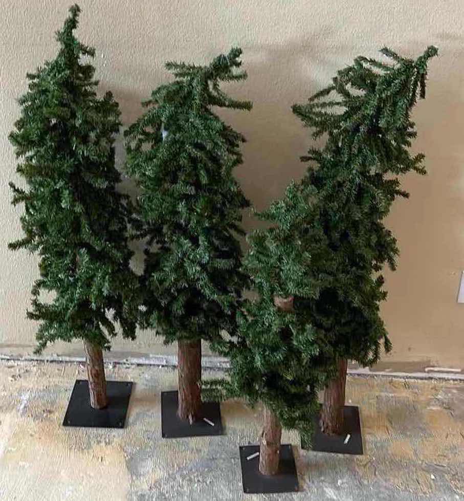 Photo 1 of CHRISTMAS REALISTIC PINE TREES W METAL STANDS (4) H38”-H48”