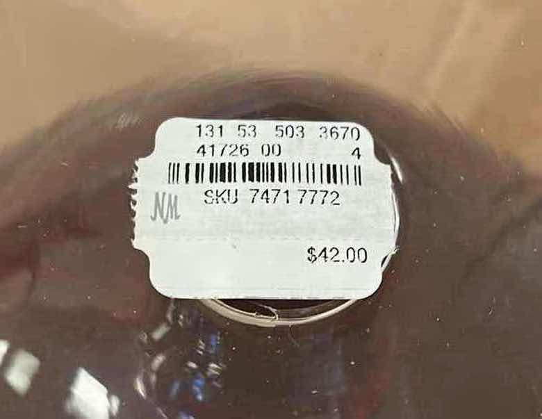 Photo 1 of NM HAND MADE RED & CLEAR HURRICANE GLASS VASE MADE IN POLAND 7” X 23.5”