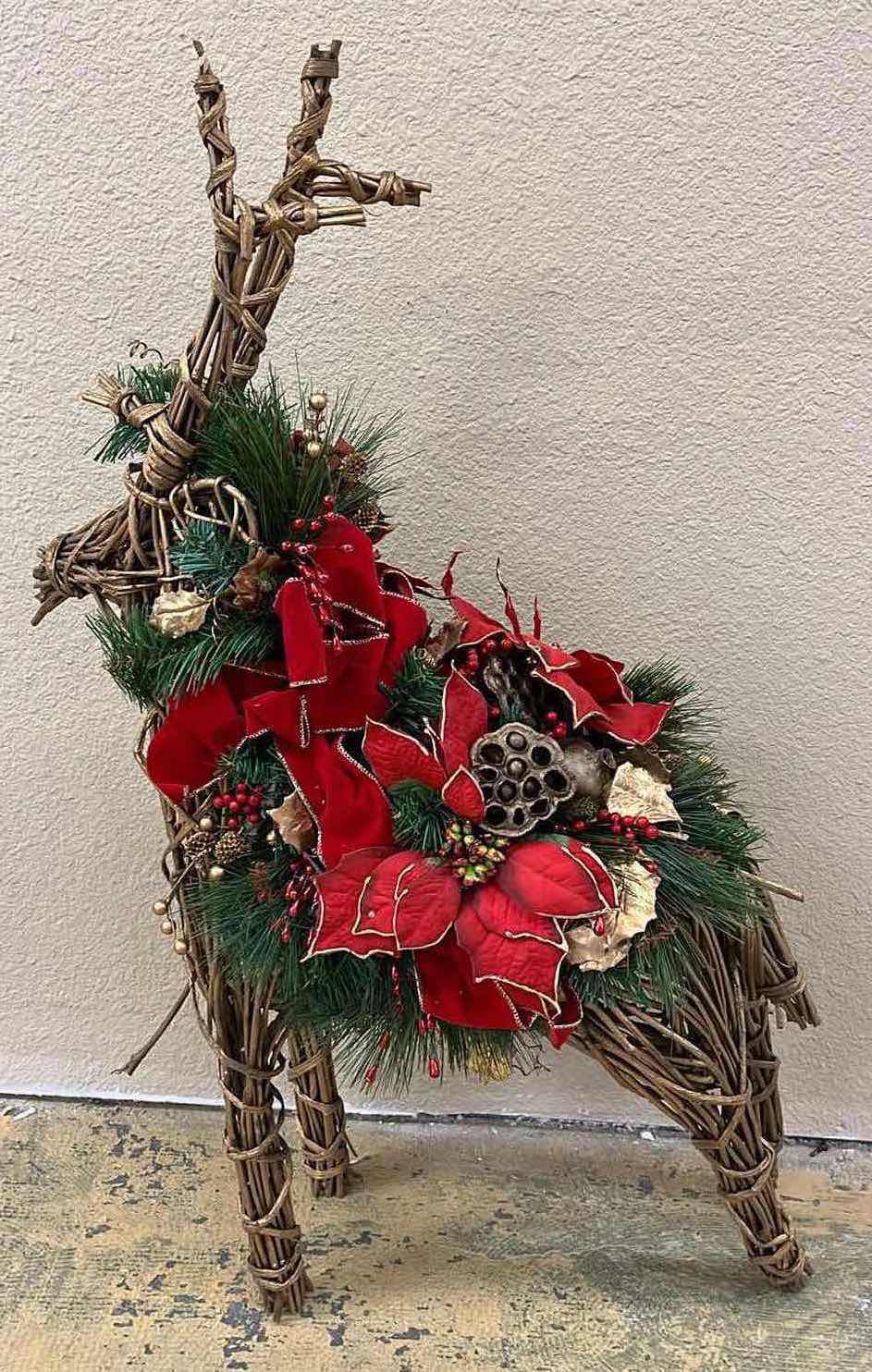 Photo 1 of CHRISTMAS WICKER REINDEER DECOR 21” X 10” H36”