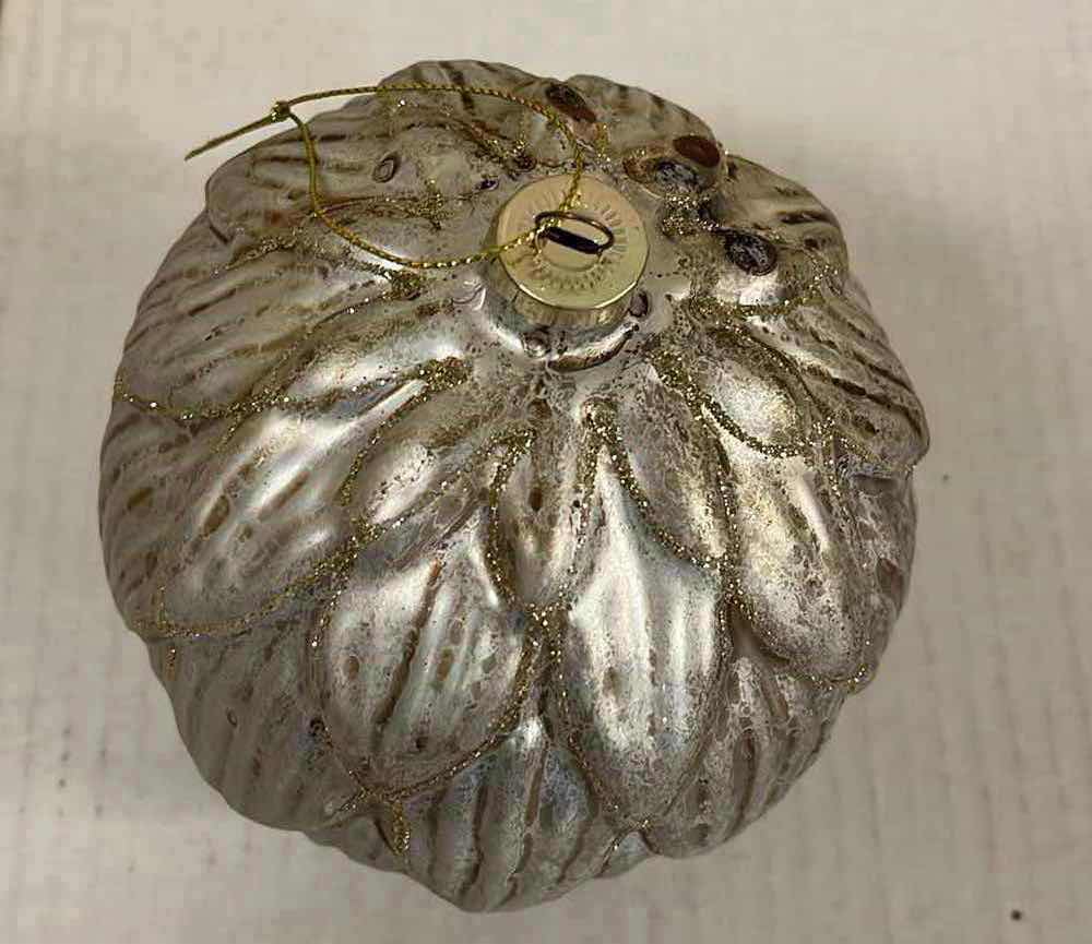 Photo 1 of CHRISTMAS SILVER & GOLD FINISH 5” ARTICHOKE ORNAMENTS (9)