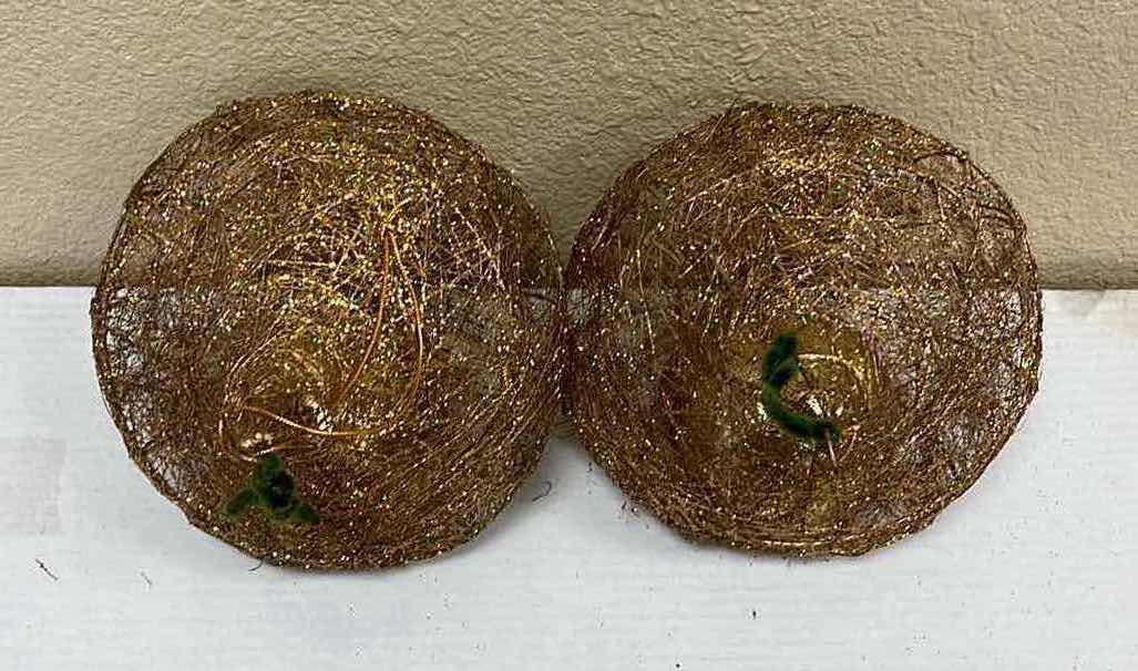 Photo 1 of CHRISTMAS GOLD & GLITTER FINISH WIRE ORNAMENTS (2) 8” X 11”