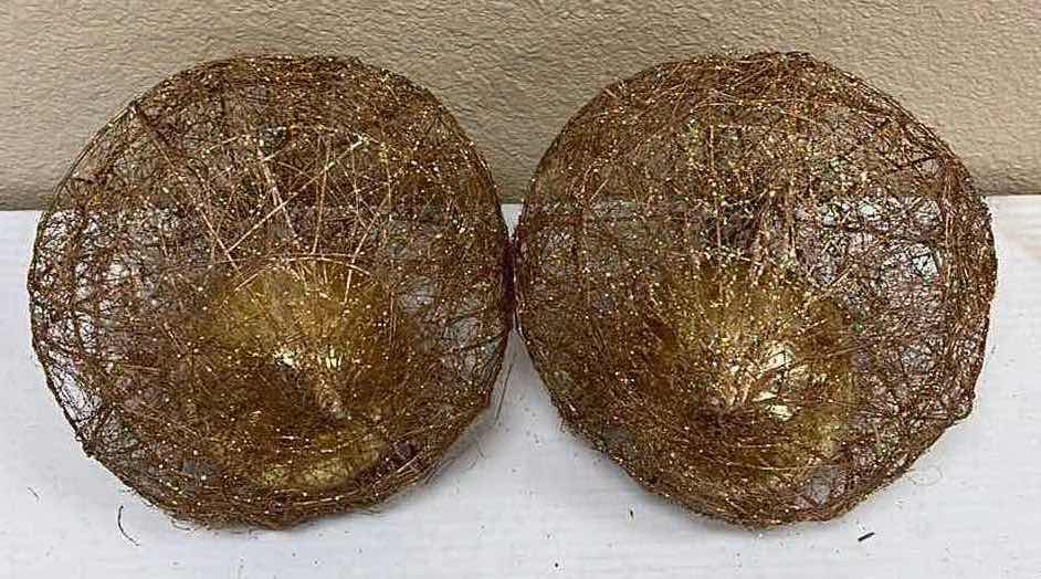 Photo 1 of CHRISTMAS GOLD & GLITTER FINISH WIRE ORNAMENTS (2) 8” X 11”