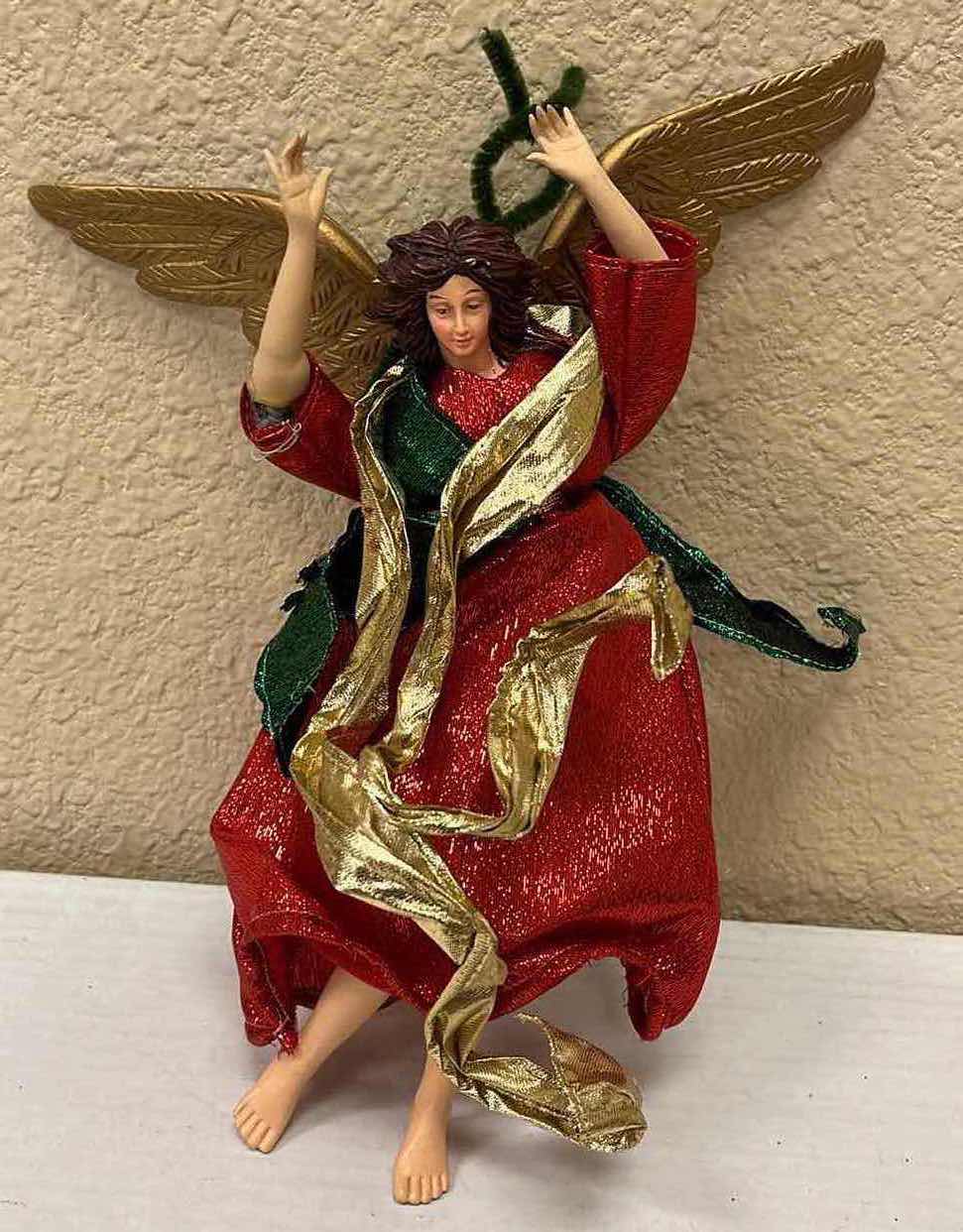 Photo 1 of JAC CHRISTMAS ANGEL RESIN & FABRIC ORNAMENTS YR.1984 (2) 8” X 10”