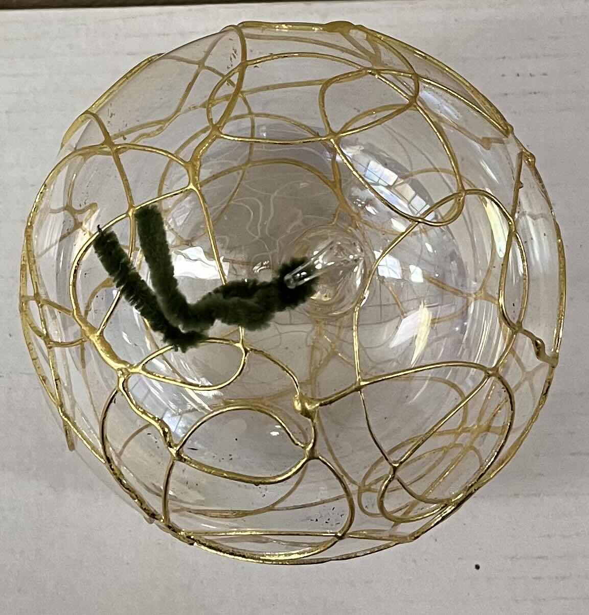 Photo 1 of CHRISTMAS 6” CLEAR GLASS GOLD ACCENTED ORNAMENTS SET OF 6