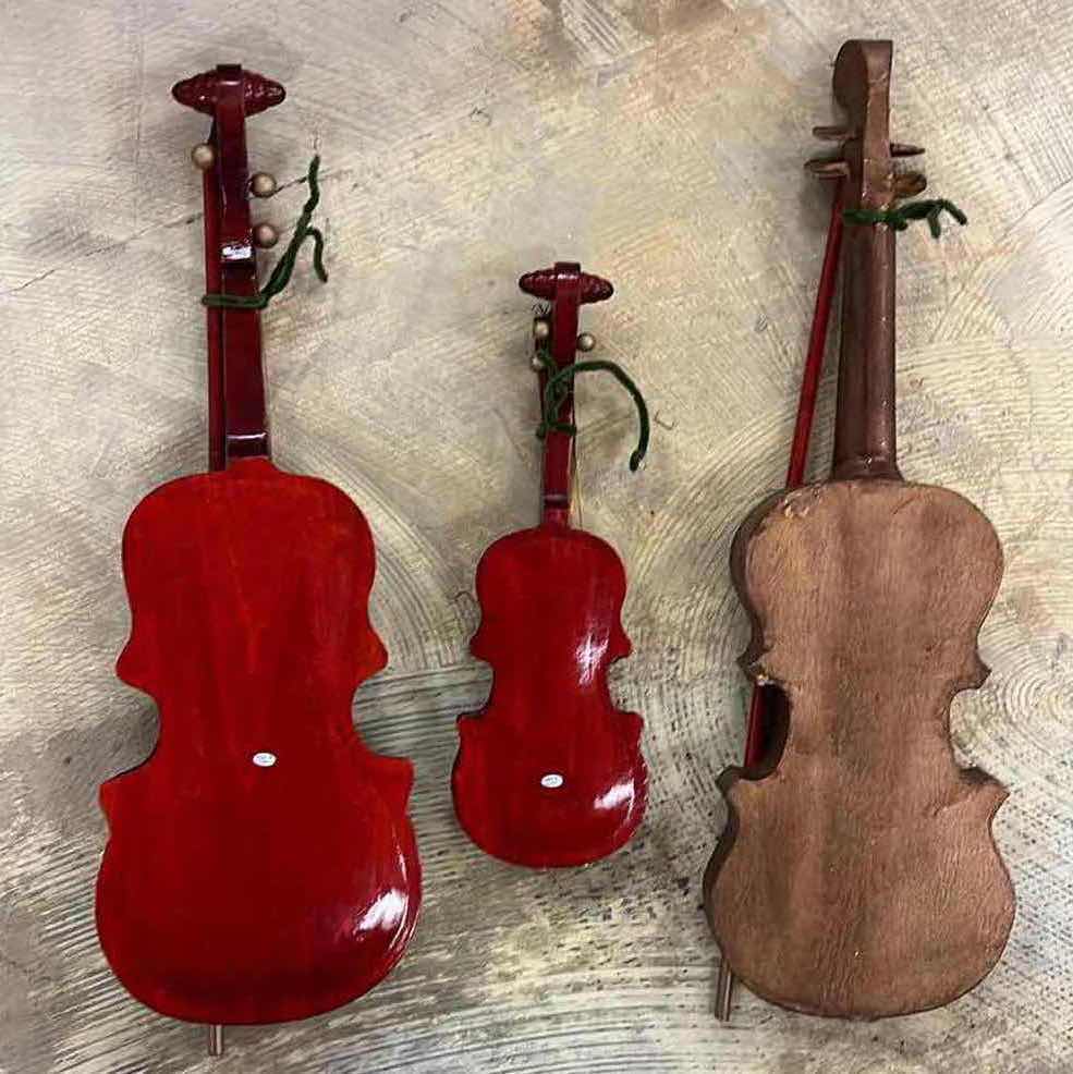 Photo 1 of DECORATIVE THIN WOOD VIOLINS (3)