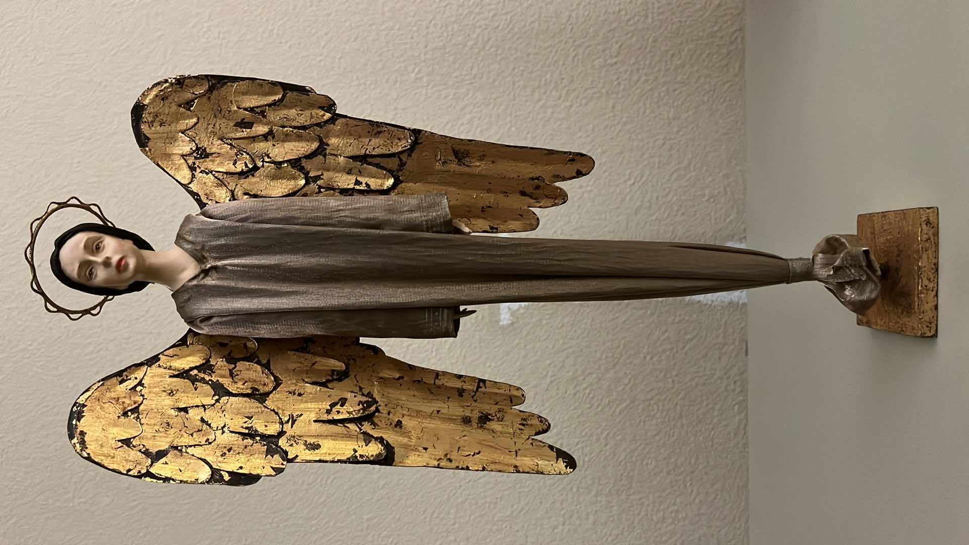 Photo 1 of HAND MADE RESIN & METAL ANGEL MADE IN PHILIPPINES 9” X 17.5”