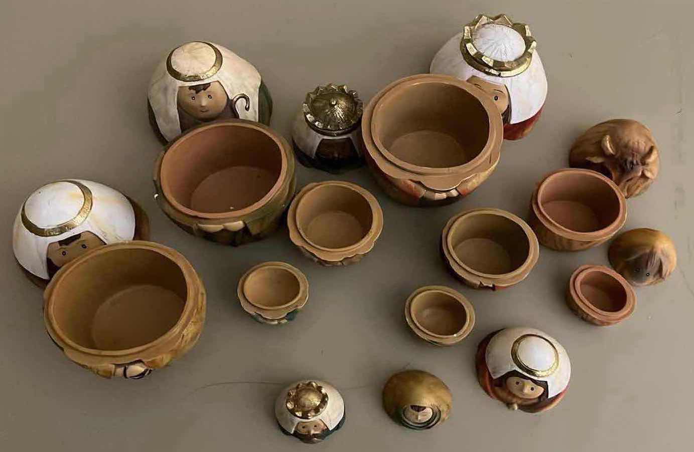 Photo 1 of ROMAN INC NATIVITY SCENE NESTING DOLLS (9) 