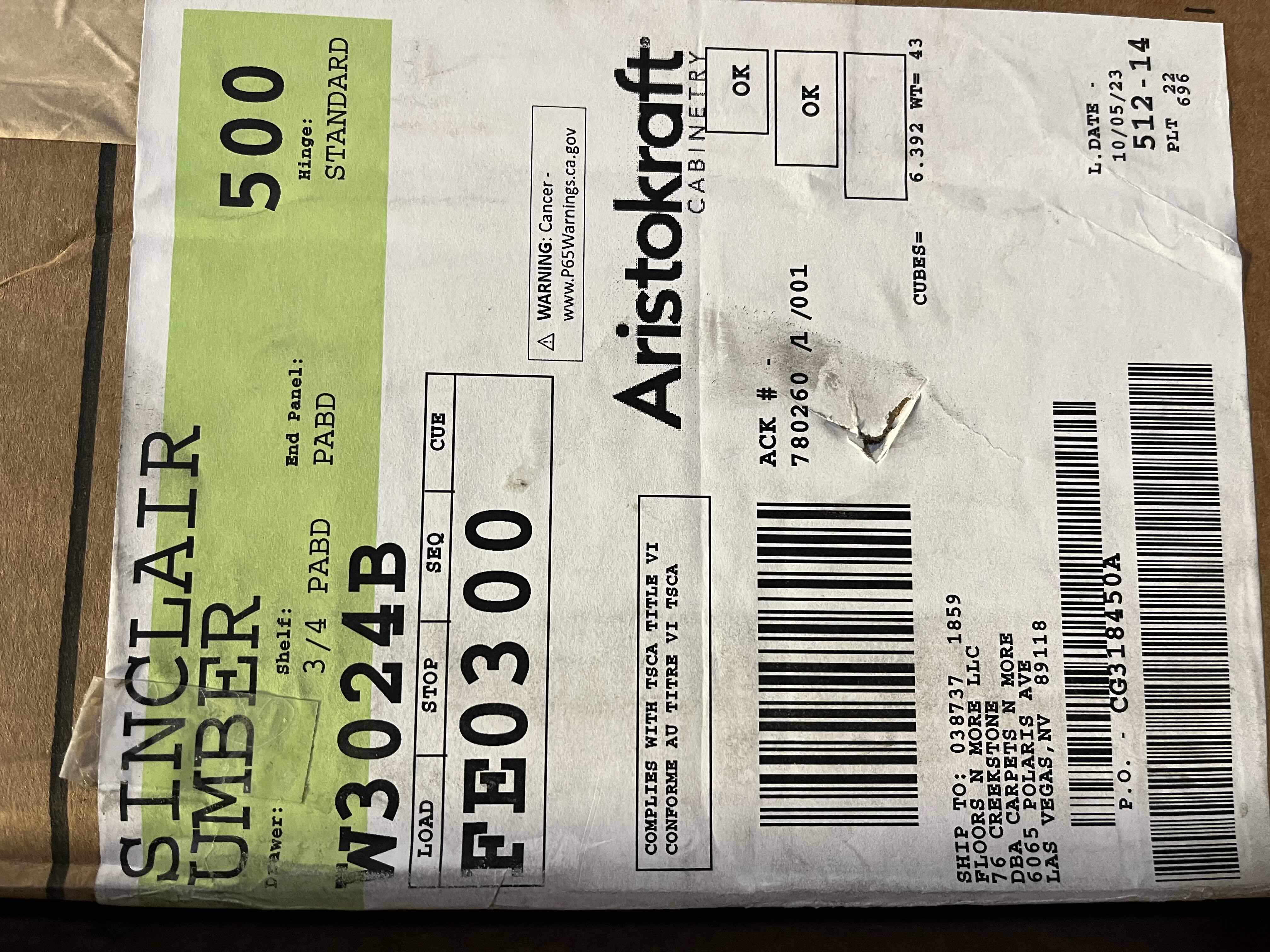 Photo 1 of ARISTOKRAFT CABINETRY SINCLAIR STYLE UMBER FINISH PURESTYLE LAMINATE WALL CABINET W3024B 30” X 12.75” H24” (READ NOTES)