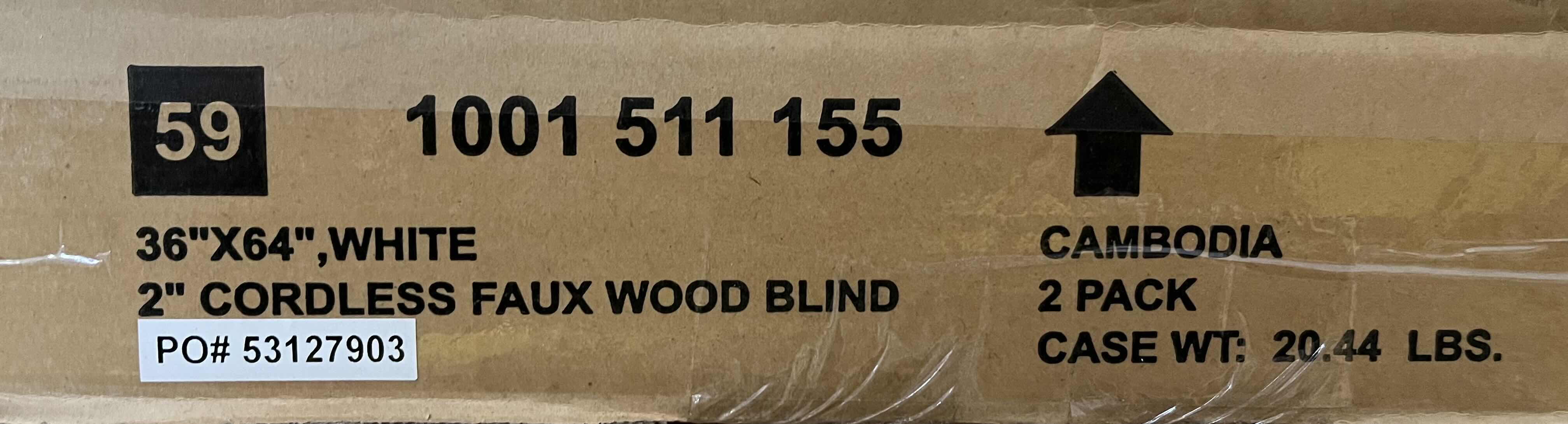 Photo 10 of HOME DECORATORS COLLECTION WHITE FAUX WOOD CORDLESS BLINDS 36” X 64” (SET OF 2)