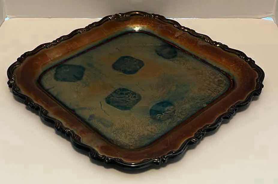 Photo 1 of ANTIQUE ONEIDA GEORGIAN SCROLL SILVERPLATED SERVING TRAY 15.5”