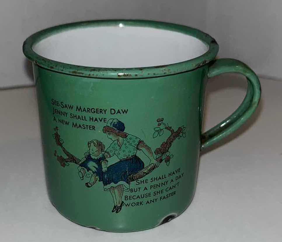 Photo 1 of ANTIQUE KOCKUMS SWEDEN ENAMELWARE BLUE CHILD PLATE, BOWL & CUP SET