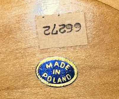 Photo 1 of HANDCARVED POLISH DECORATIVE WOODEN PLATE W STAND 7.25”