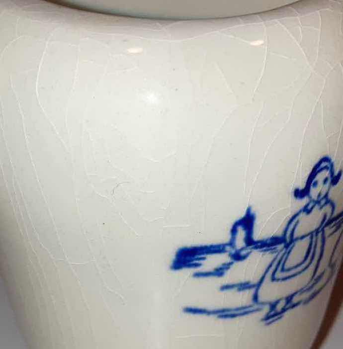 Photo 7 of EDWIN M. KNOWLES 1940s “DUTCH” PATTERN SEMI-VITREOUS CHINA CHILDREN’S TEA SET (14)