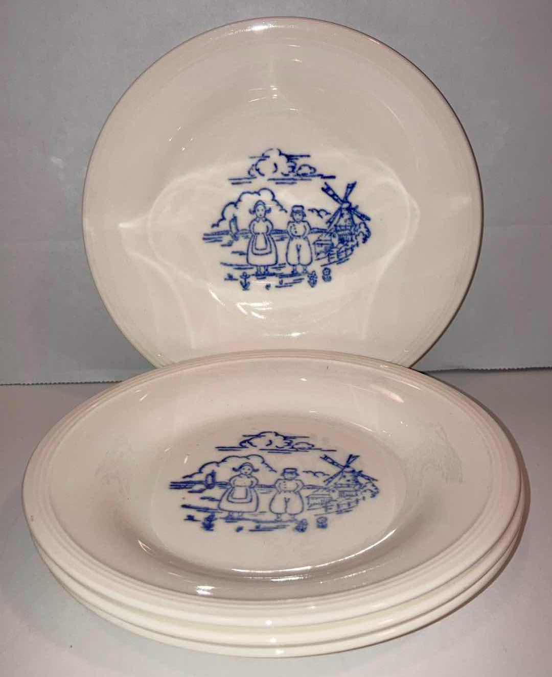 Photo 3 of EDWIN M. KNOWLES 1940s “DUTCH” PATTERN SEMI-VITREOUS CHINA CHILDREN’S TEA SET (14)