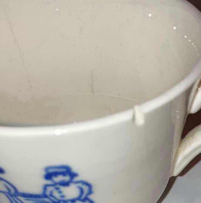 Photo 6 of EDWIN M. KNOWLES 1940s “DUTCH” PATTERN SEMI-VITREOUS CHINA CHILDREN’S TEA SET (14)