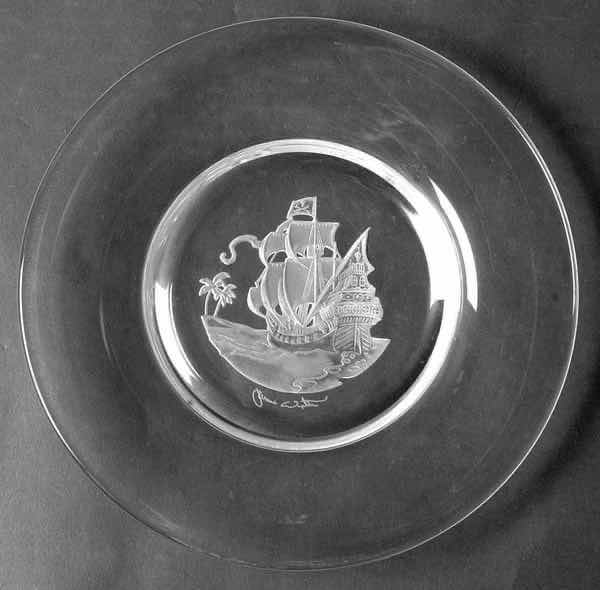 Photo 1 of FRANKLIN CRYSTAL THE SEVEN SEAS PLATE COLLECTION “CARIBBEAN SEA” 8.75”