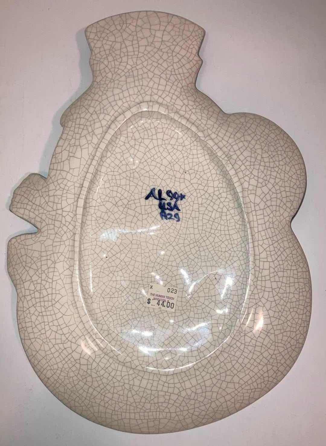 Photo 1 of DEDHAM POTTERY ICE CRACK GLAZE SNOWMAN SERVING TRAY 9” X 12”