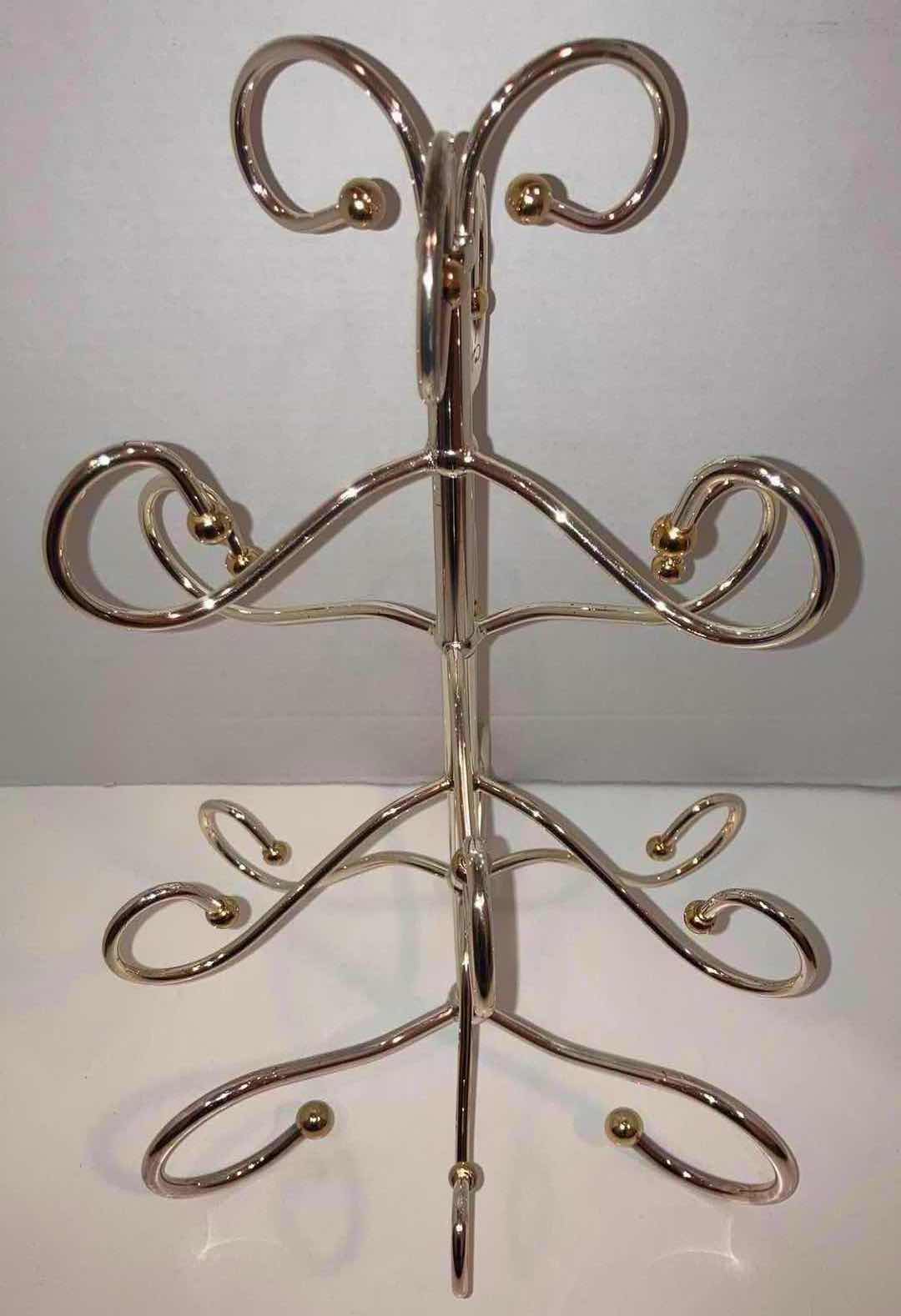 Photo 2 of GOLD FINISH CHRISTMAS ORNAMENT DISPLAY TREE 12” X H20.25”