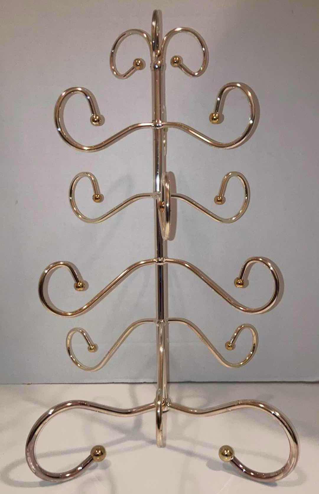 Photo 1 of GOLD FINISH CHRISTMAS ORNAMENT DISPLAY TREE 12” X H20.25”