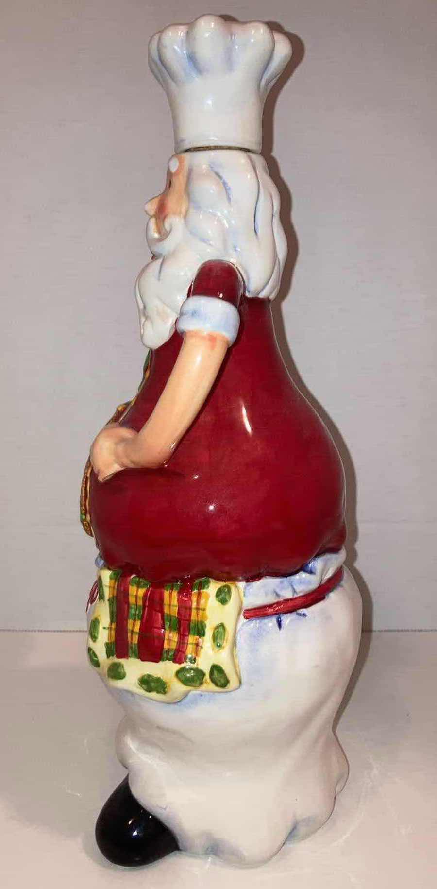Photo 1 of GANZ SANTA CLAUS CERAMIC CHEF CHRISTMAS DECANTER OIL BOTTLE H12”