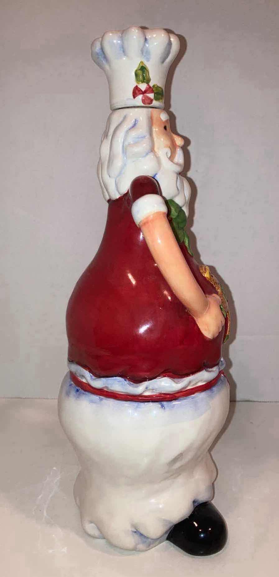 Photo 1 of GANZ SANTA CLAUS CERAMIC CHEF CHRISTMAS DECANTER OIL BOTTLE H12”
