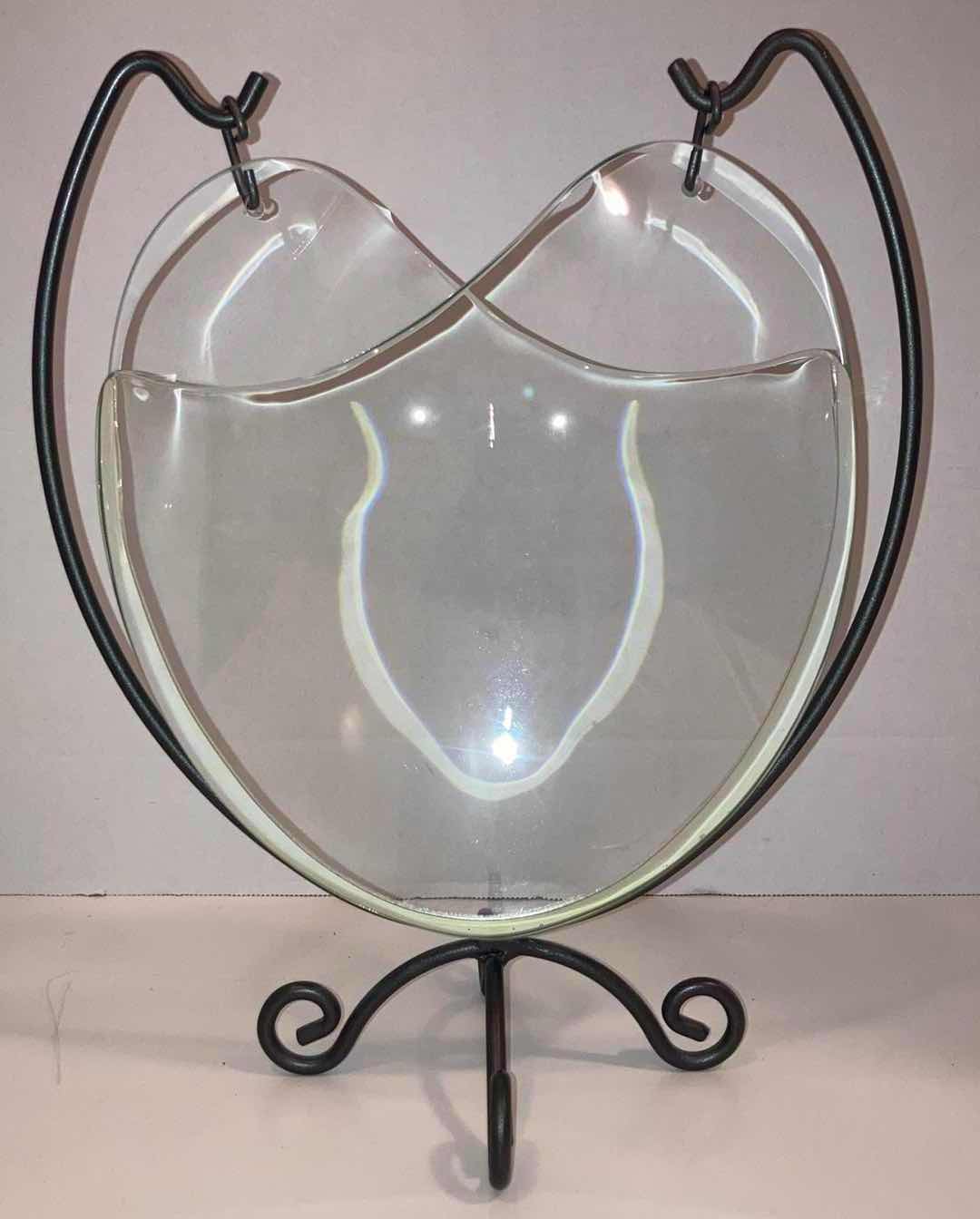 Photo 4 of GLASS & WROUGHT IRON VASE 10.5” X 6” H13”