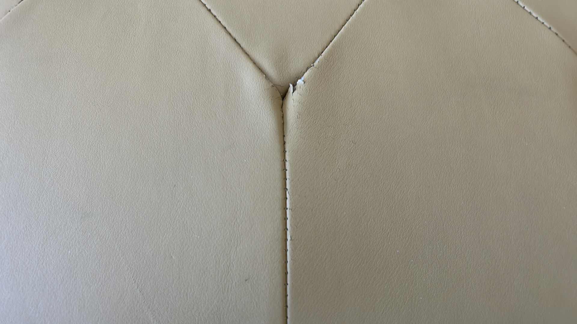 Photo 7 of DARK WOOD AND FAUX LEATHER BENCH $129.99 47“ x 19 1/2“ x 17“