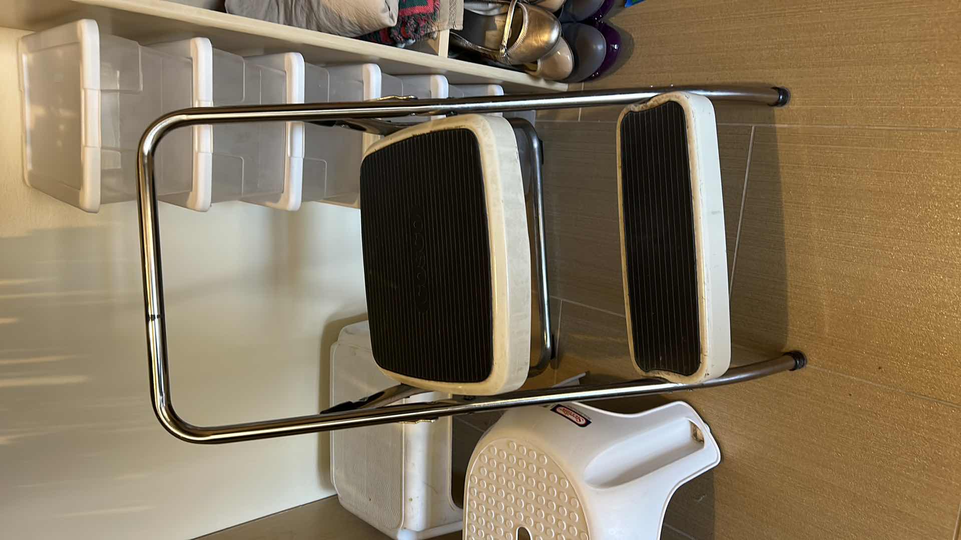 Photo 4 of 3 STEP STOOLS, 6 STORAGE CONTAINERS AND HANGERS