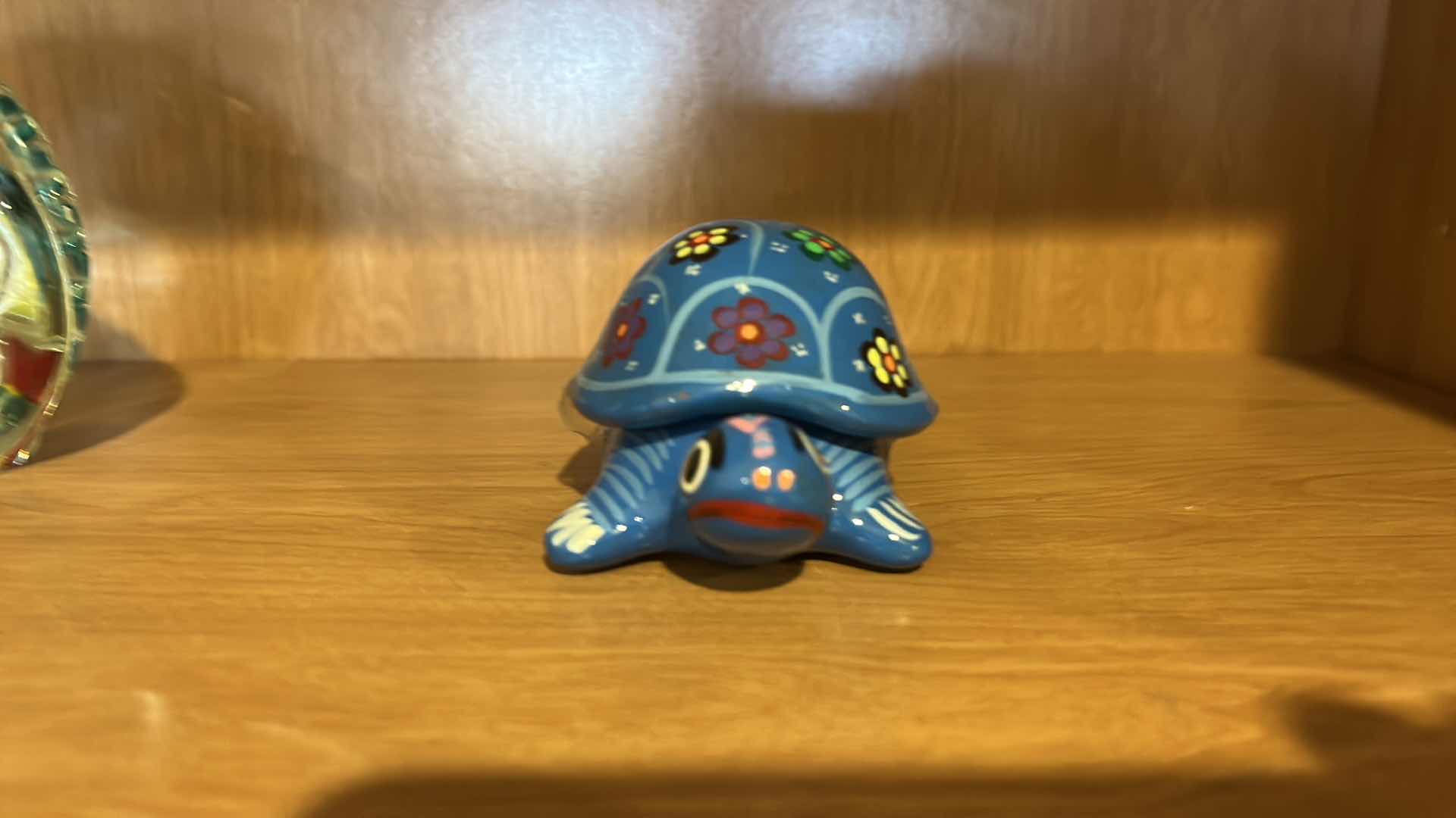 Photo 1 of 3 PC HOME DECOR - GLASS FISH SCULPTURE H 4.5”, PORCELAIN SHOE AND CERAMIC TURTLE