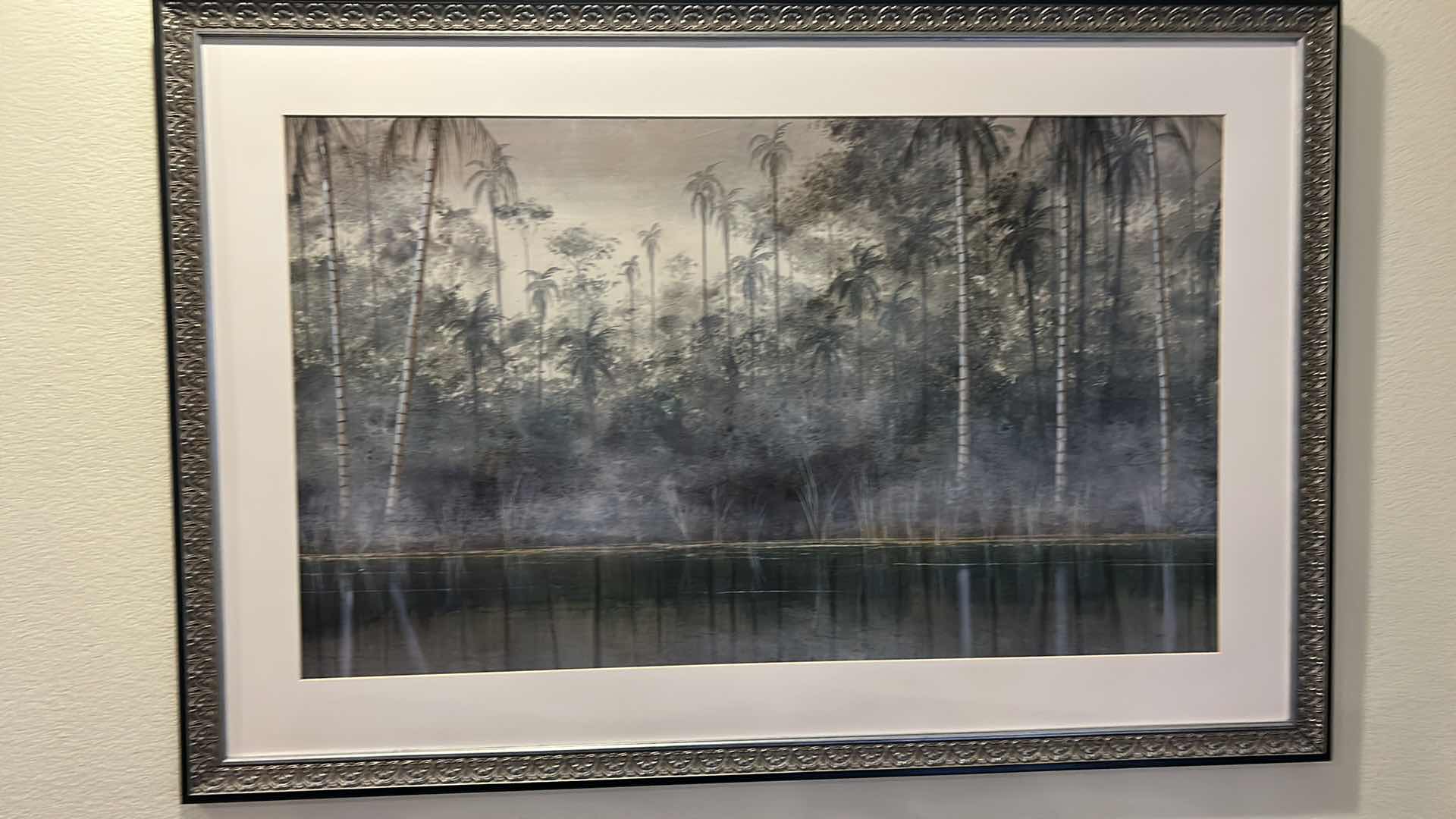 Photo 6 of HOME DECOR - PALM TREES PRINT ARTWORK SILVER AND BLACK FRAMED 49” x 33”