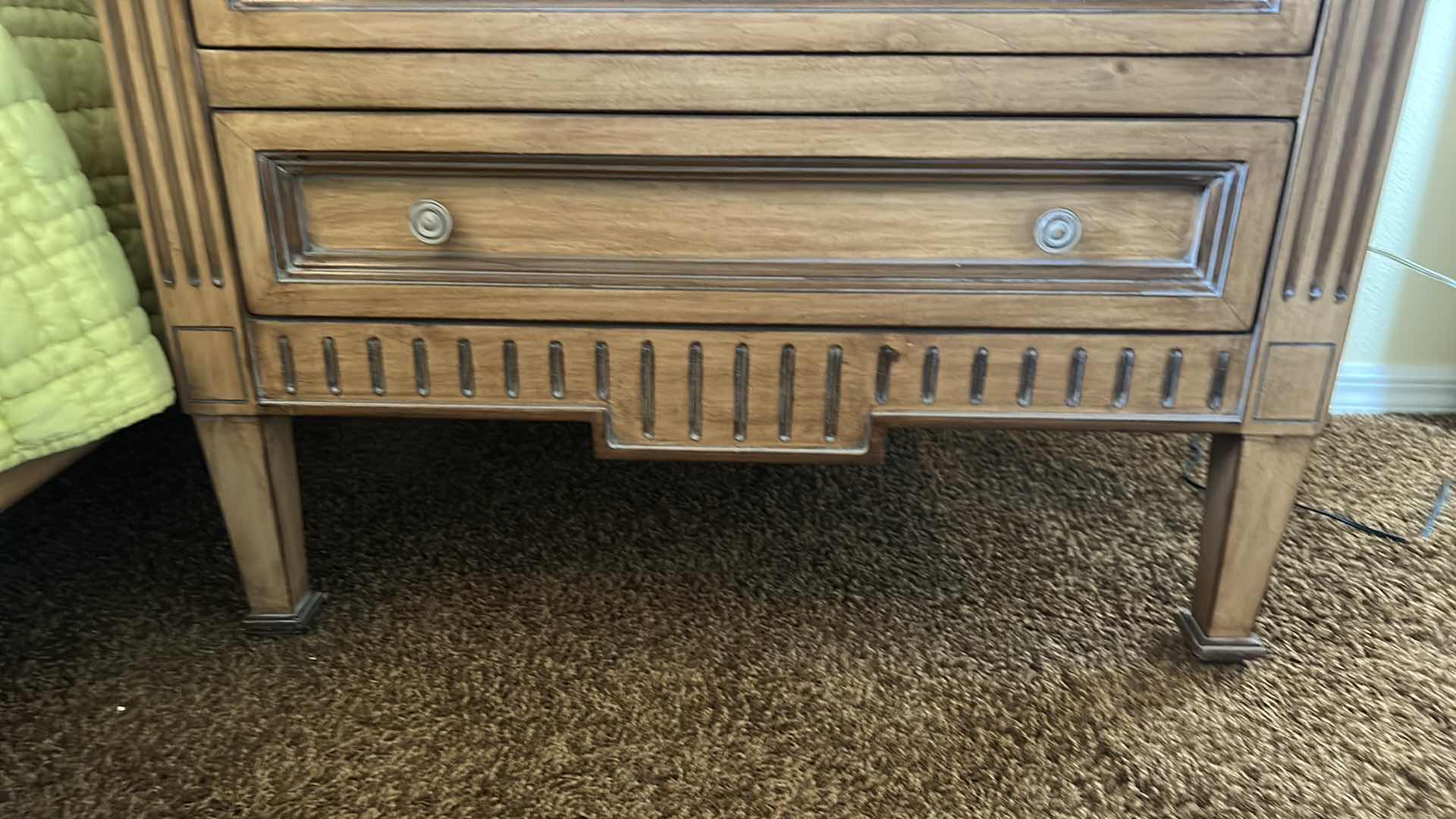 Photo 1 of BEAUTIFUL WOOD OVERSIZED NIGHTSTAND W GLASS TOP 36 1/2“ x 24 1/2“ x 28“