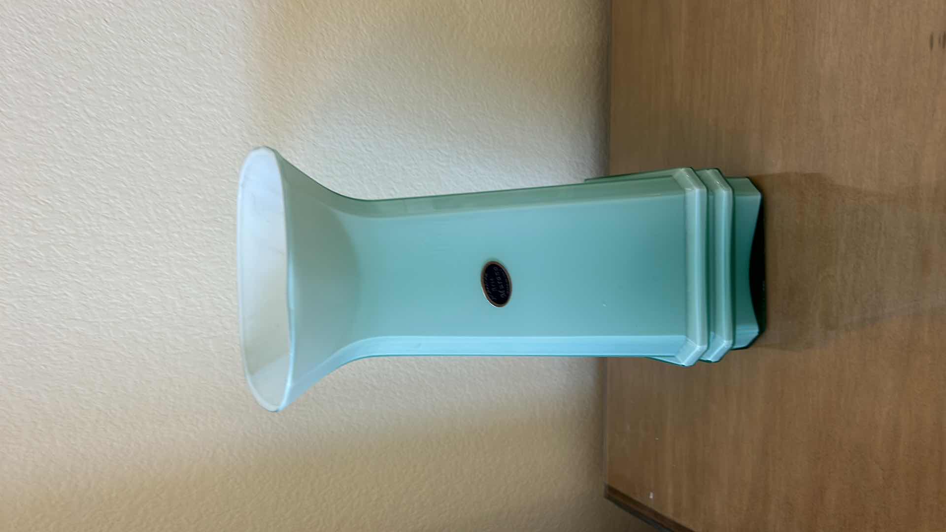 Photo 1 of ARTE MURANO MADE IN ITALY MILKY SEAFOAM GREEN GLASS VASE H12”