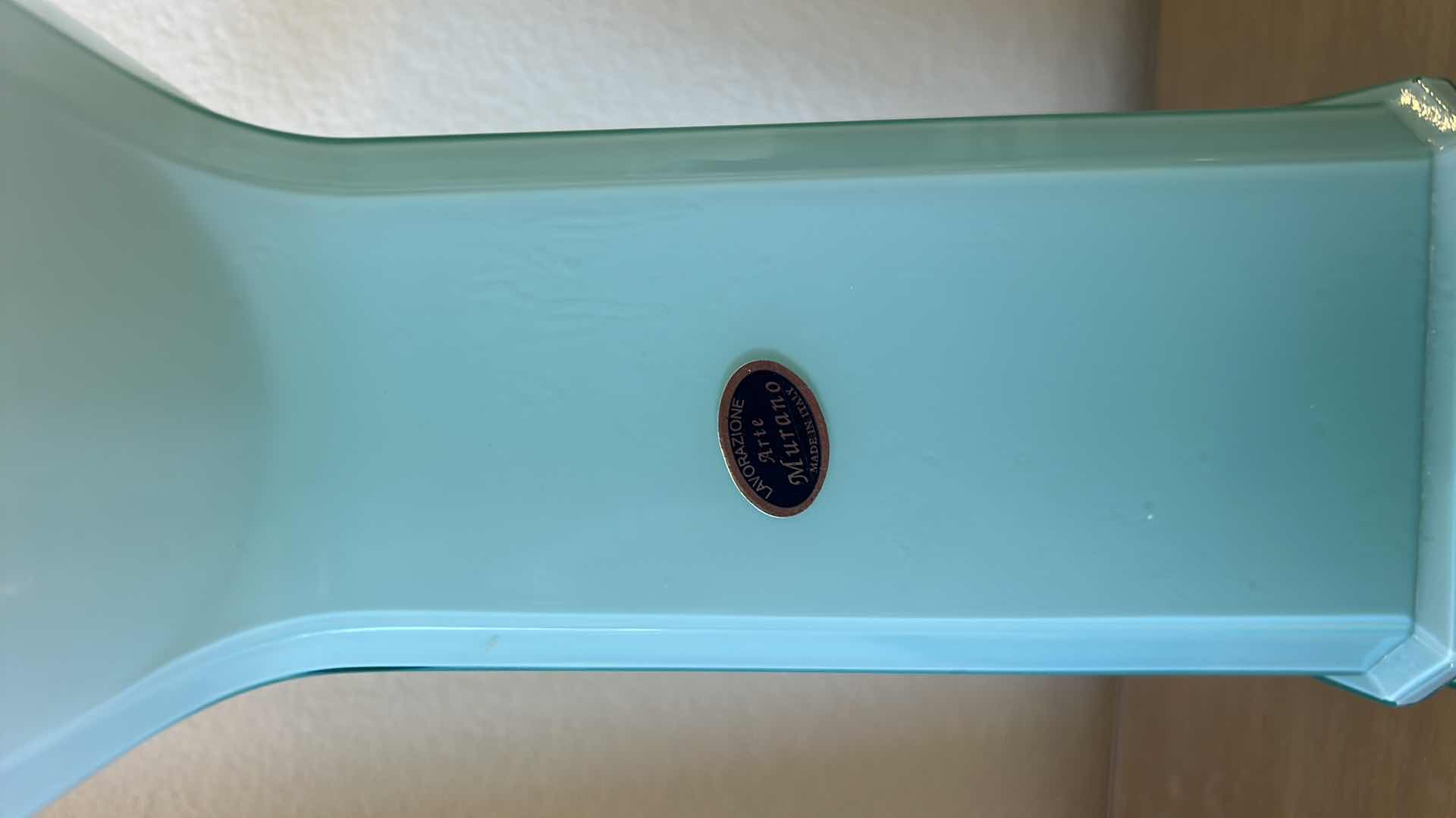 Photo 3 of ARTE MURANO MADE IN ITALY MILKY SEAFOAM GREEN GLASS VASE H12”