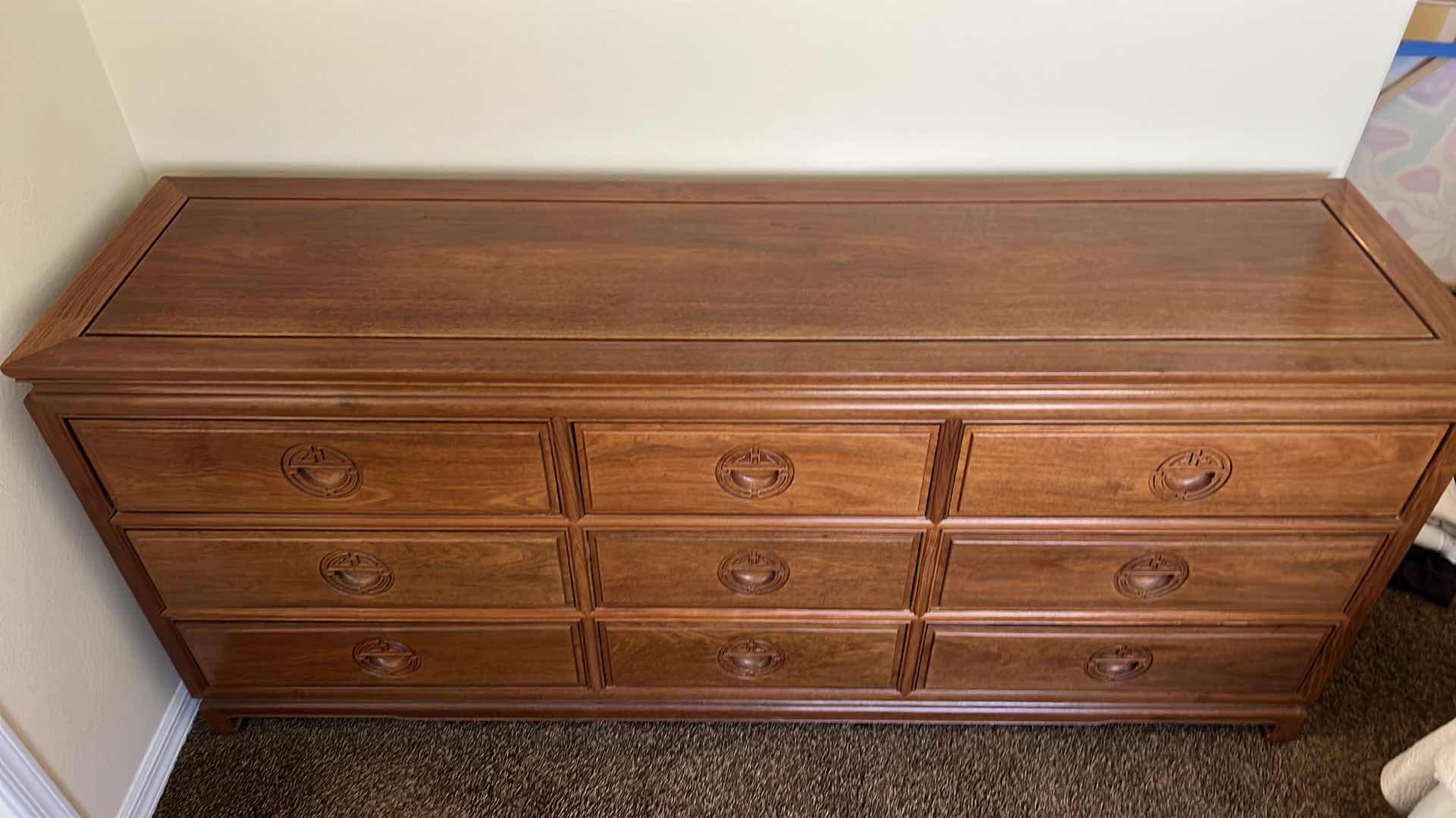 Photo 1 of ASIAN INSPIRED WOOD 9 DRAWER DRESSER 6’ x 19” x 31 1/2”