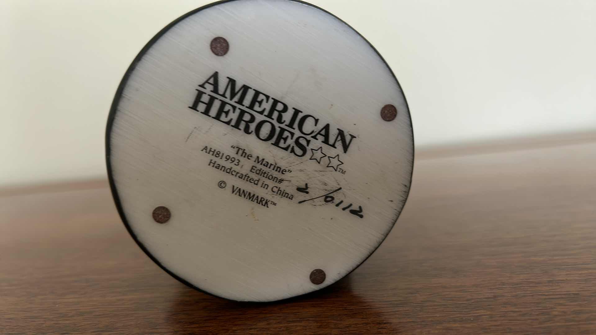 Photo 5 of BRONZE BUST AMERICAN HEROS NUMBERED “THE MARINE” 2 / 0112 H 9.75”