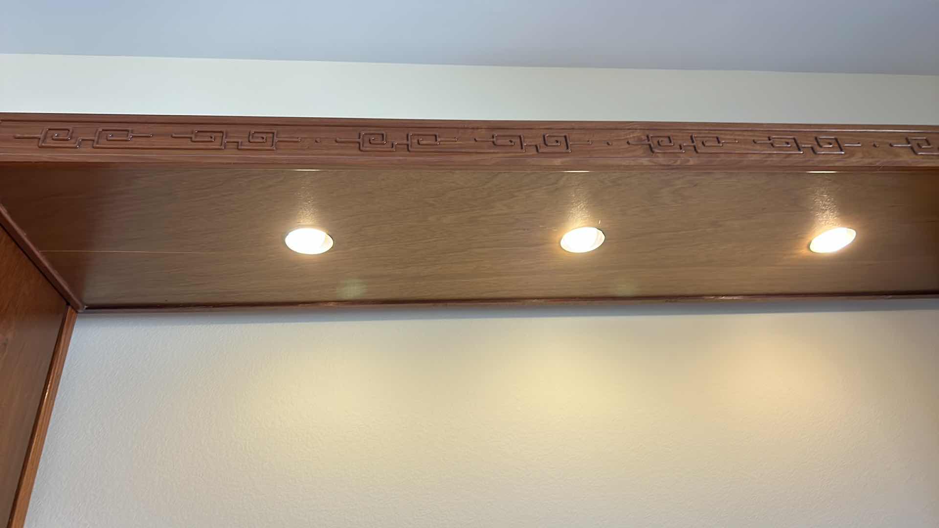 Photo 9 of ASIAN INSPIRED WOOD HEADBOARD AND WARDROBE 11’ x 20” x H 6’7” (MATTRESS SOLD SEPARATELY)