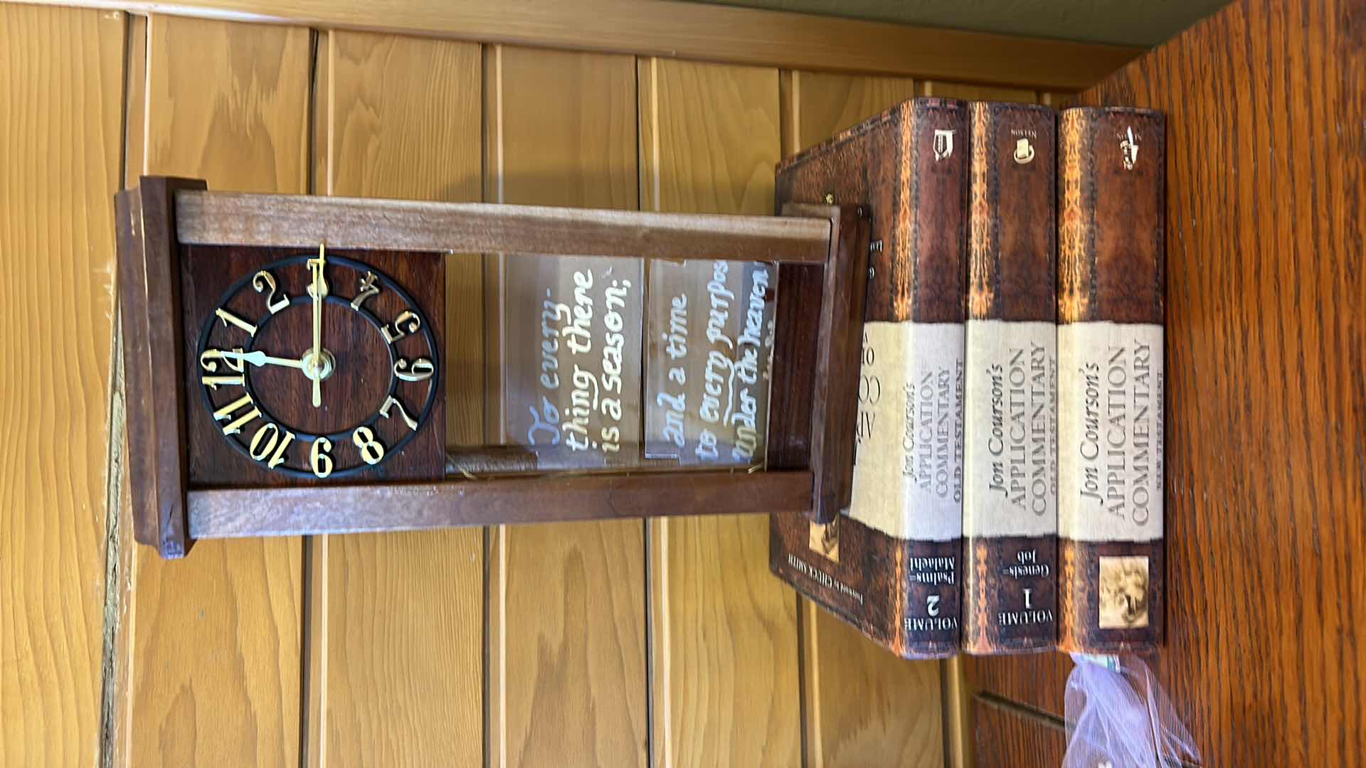 Photo 4 of 3 HARDCOVER BOOKS JOHN COURSON’S APPLICATION COMMENTARY NEW AND OLD TESTAMENT, and CLOCK