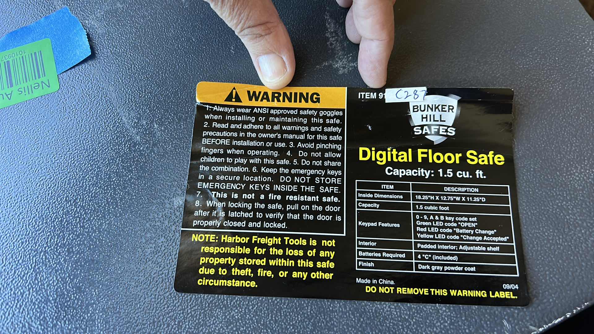 Photo 1 of BUNKER HILL DIGITAL FLOOR SAFE