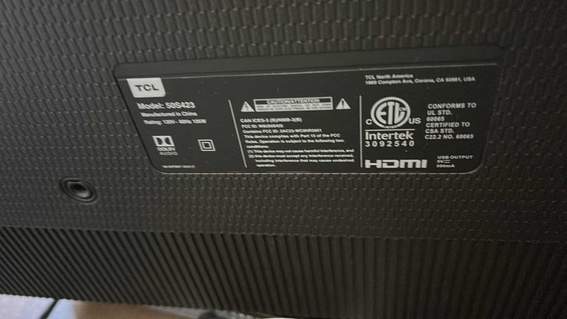 Photo 4 of 49” TCL ROKU TV, SAMSUNG DVD PLAYER AND CONTOUR