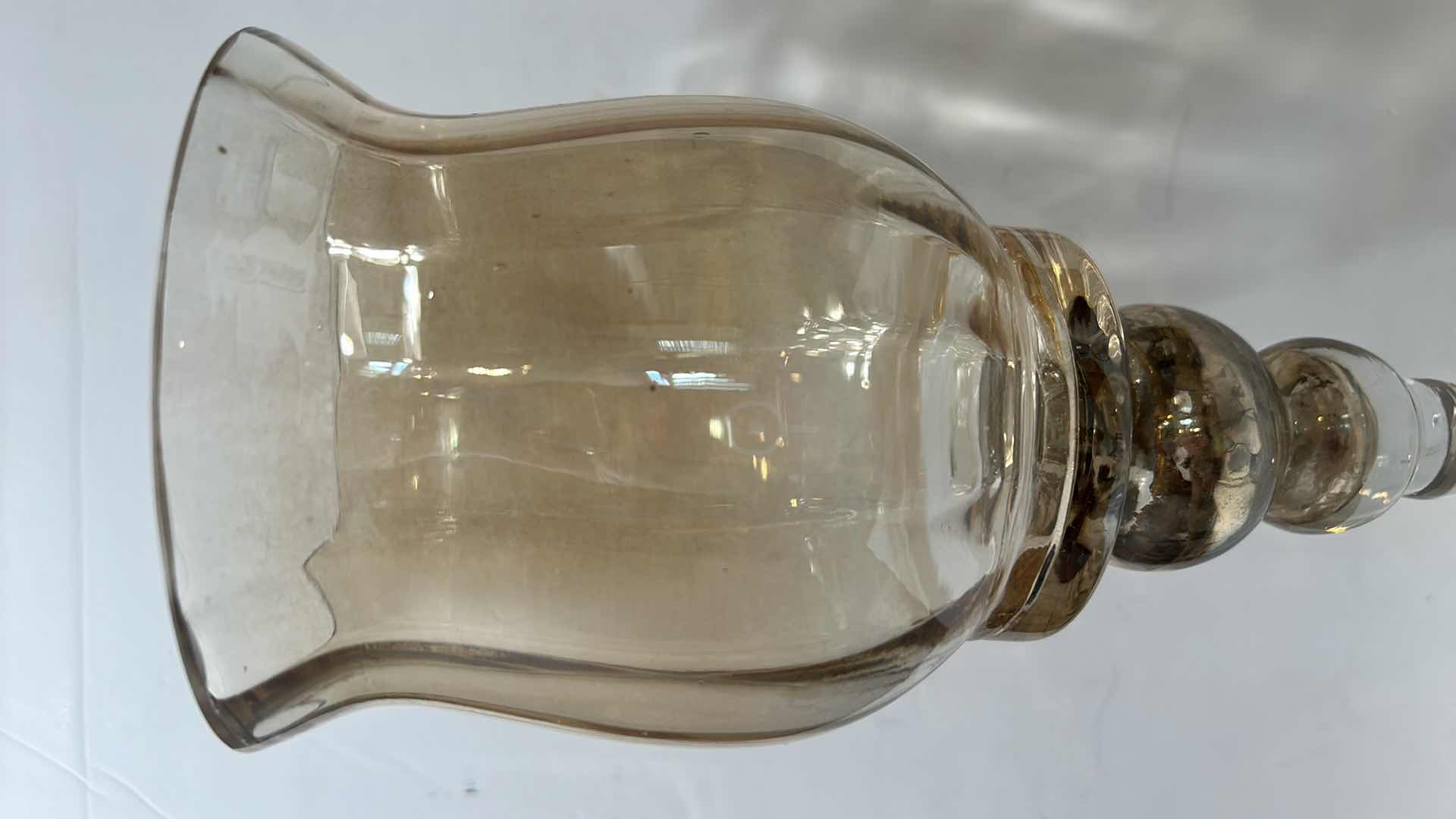 Photo 1 of HOME DECOR / PEACH GLASS VASE/CANDLE HOLDER 5 1/4“ x 15.75" 