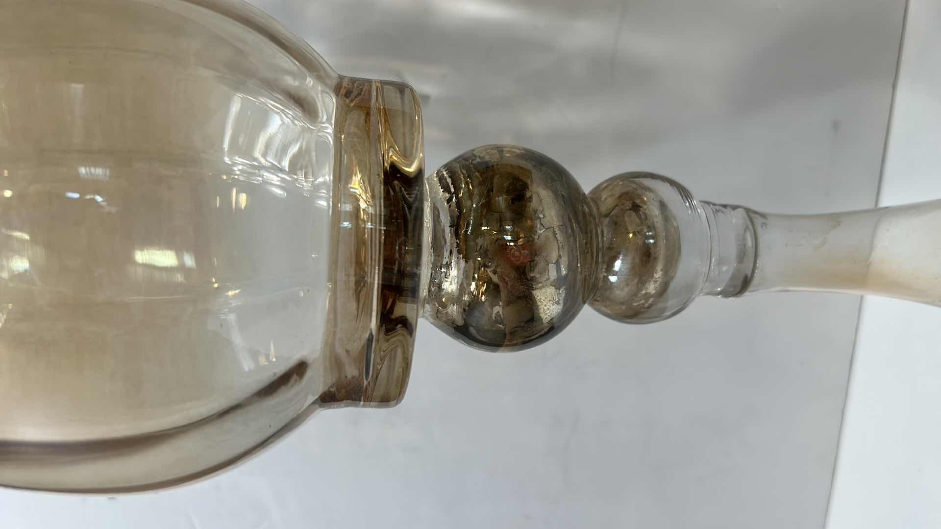 Photo 1 of HOME DECOR / PEACH GLASS VASE/CANDLE HOLDER 5 1/4“ x 15.75" 