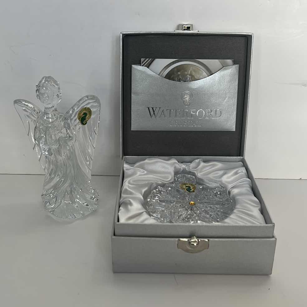 Photo 1 of 2 COLLECTIBLE WATERFORD CRYSTAL PIECES- SNOWFLAKE WISHES LIMITED EDITION AND ANGEL